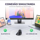 Mouse Ergonômico Vertical UGREEN Bluetooth 5.0 + 2.4G Silent 4000DPI Windows e Mac