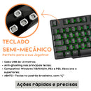 Teclado Gamer Semi-Mecânico Evolut RGB Rainbow ABNT2 107 Teclas USB