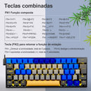 Teclado Mecânico Redragon 60% Hot-Swap Switch Red 61 Teclas 18 Modos RGB Type-C