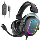 Headset Gamer FIFINE USB RGB 7.1 Surround Memory Foam Microfone Removível PC PS4 PS5