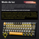 Teclado Mecânico Redragon 60% Hot-Swap Switch Red 61 Teclas 18 Modos RGB Type-C
