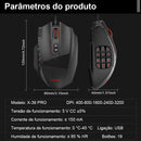 Mouse Gamer MMO Redragon 24000 DPI 17 Botões RGB 1000Hz Sensor Avago USB