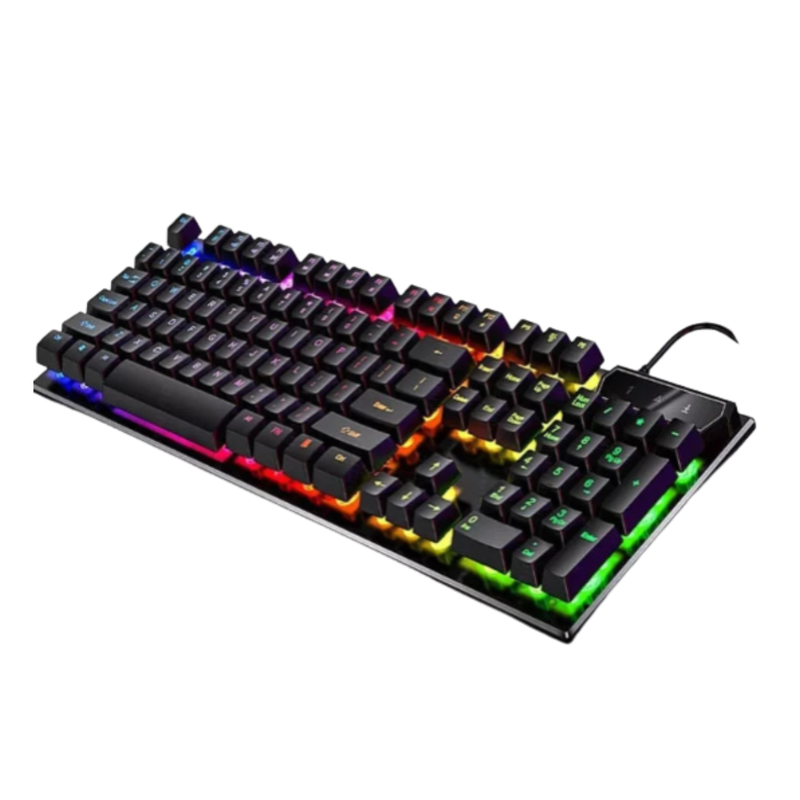 Teclado Semi-Mecânico Gamer RGB ABNT2 107 Teclas USB Plug & Play