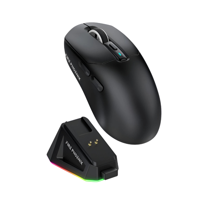 Mouse Gamer Fire Phoenix BK-R3X PAW3311 24000 DPI 1000Hz Tripla Conexão Recarregável